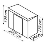 KOVINSKA VRTNA HIŠKA GLOBEL SKILLION 84 ANTRACIT Š234 X G113 X V199 CM - slika 4